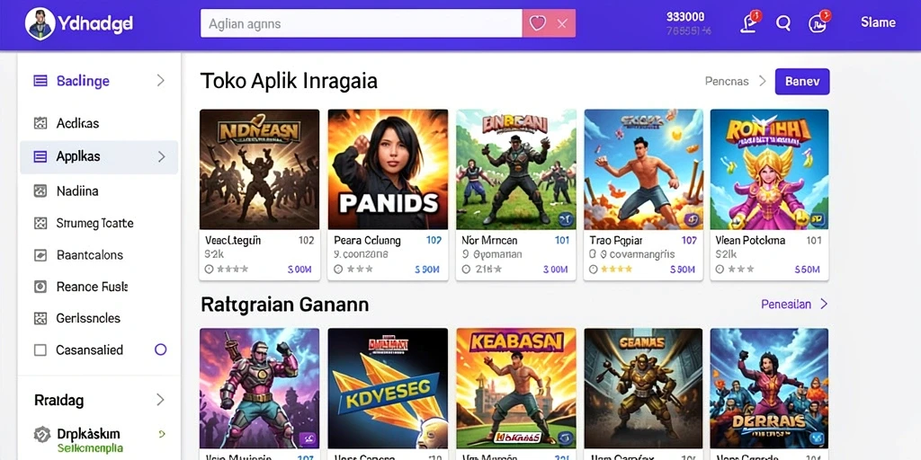Screenshot menampilkan berbagai tema slot yang tersedia.